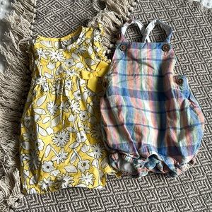 Bundle of 2 Baby Girl Clothes 0-3M & 3M Dress | Onesie | Carters | Janie & Jack